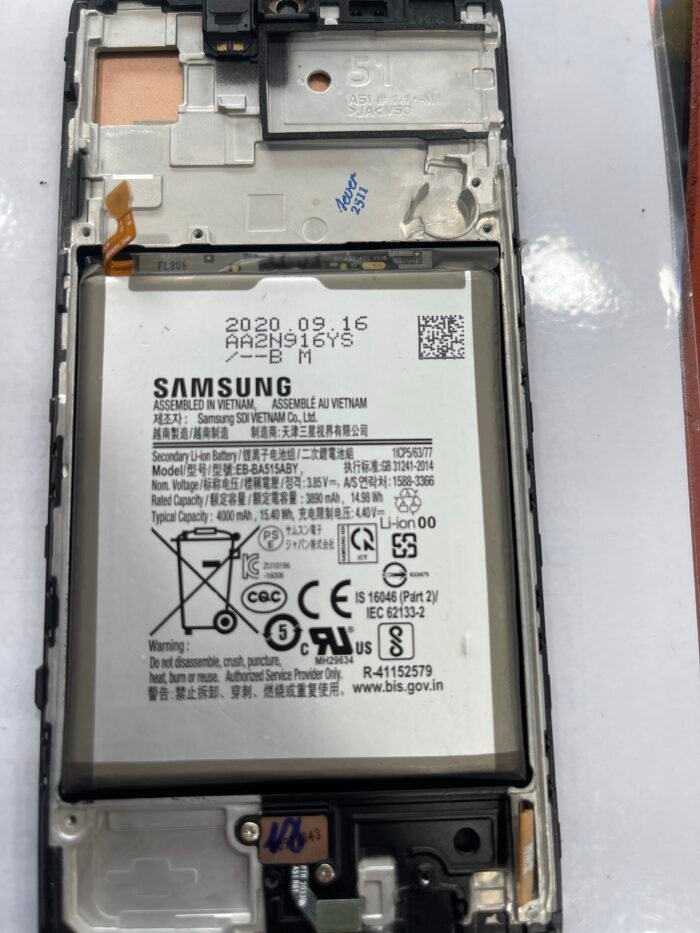 Samsung Galaxy A51 (A515F) : Batterie Origine Ref:  EB-BA515ABY. Batterie testée et prête pour l installation – Image 2