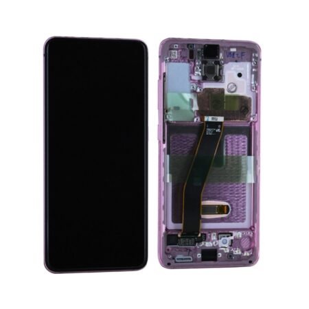 Ecran Samsung Galaxy S20 4G/5G (G980/G981) Rose + Châssis (Service Pack)