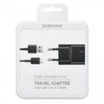 Kit Chargeur Secteur Rapide ORIGINAL Samsung 15W + Câble USB-C Noir - Service Pack