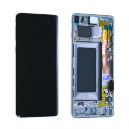 Ecran Samsung Galaxy S10 (G973) Blanc + Châssis (Service Pack)