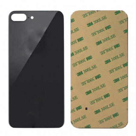 Vitre iPhone 8 Plus Noir (Grand trou)