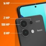 Xiaomi Redmi Note 13 4G
Noir 128 Go : Smartphone + Pack Accessoires (Coque + Verre Trempé) – Image 3