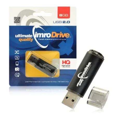Clé USB Imro 8 Go Original Pendrive Black Connexion USB 2.0 Noir