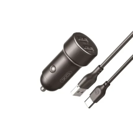 xO chargeur de voiture CC53 2x USB 2,4A XO CC53 12W 2x USB + cable USB - USB-C noir