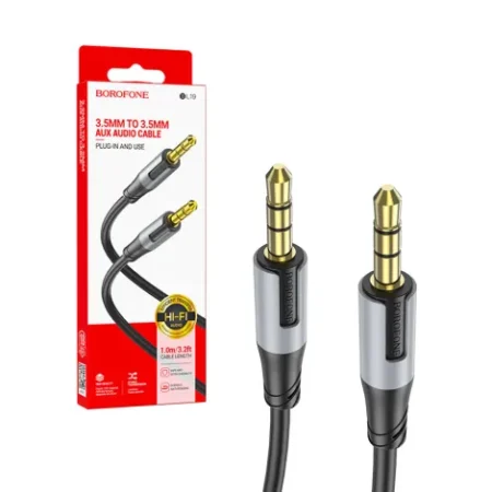 Borofone Câble audio 3.5mm to 3.5mm BL19 Creator, 1m, noir