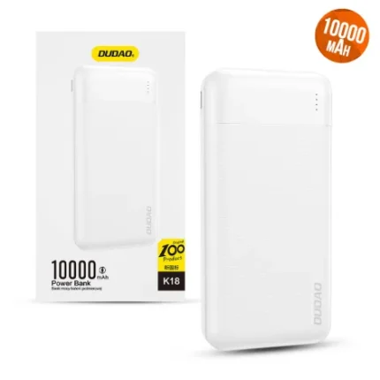 Power bank Dudao K18-1W 10000mAh USB-A / USB-C / Micro USB BLANC