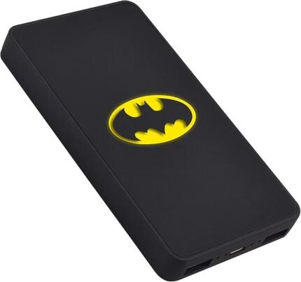 Batterie Batman externe 5000 mAh, Power Bank U900, Batterie de secours portable, 2 ports USB-A: 5V/2A , Micro-USB, Contrôle de charge et protection surchauffe,court-circuit, Noir