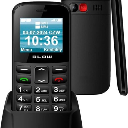 BLOW Téléphone senior Noir avec support S18D