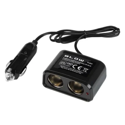 Voiture Allume Cigare Socket Mâle vers Femelle, DC 12V 24V Adaptateur Répartiteur 2 Splitter
