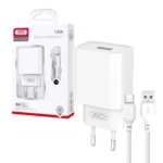 Chargeur XO CE02C 2x USB 2,1A + cable microUSB blanc