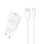 Chargeur Dudao A4EU 2,1 A blanc avec câble USB-A vers micro USB