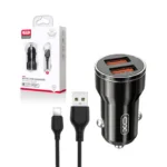 Chargeur Voiture XO CC48 2x USB 2,4A + cable Lightning