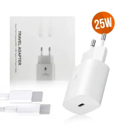 Kit Chargeur Type-C / Type-C Samsung 25W BLANC -