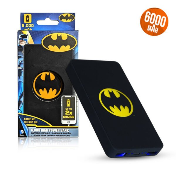 Batterie Batman externe 5000 mAh, Power Bank U900, Batterie de secours portable, 2 ports USB-A: 5V/2A , Micro-USB, Contrôle de charge et protection surchauffe,court-circuit, Noir – Image 2