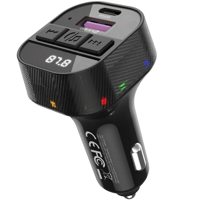 Transmitteur FM XO BCC17 Bluetooth MP3 30W + cable USB-C - USB-C Noir – Image 2