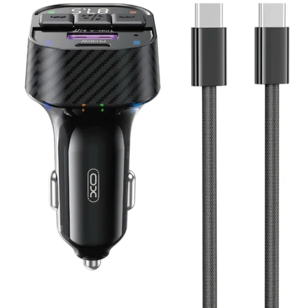 Transmitteur FM XO BCC17 Bluetooth MP3 30W + cable USB-C - USB-C Noir