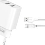 xO chargeur mural CE02C 2x USB 2,1A blanc + câble Lightning