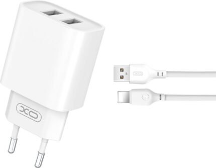 xO chargeur mural CE02C 2x USB 2,1A blanc + câble Lightning
