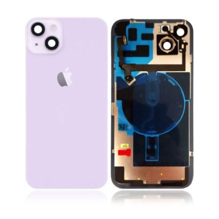 iPhone 14 plus : vitre arrière violet + Sipport NFc