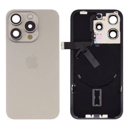 iPhone 15 pro : vitre arrière avec support NFC Naturel-Apple