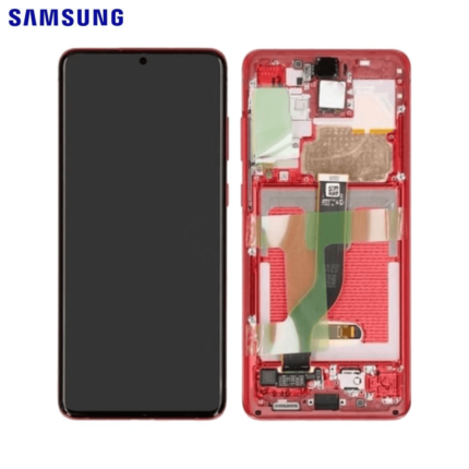 Écran Complet Original Samsung Galaxy S20 Plus (SM-G985F / SM-G986B) - Dynamic AMOLED 2X 120Hz avec Châssis - Aura Red (Rouge) - Service Pack - Envoi 24h
