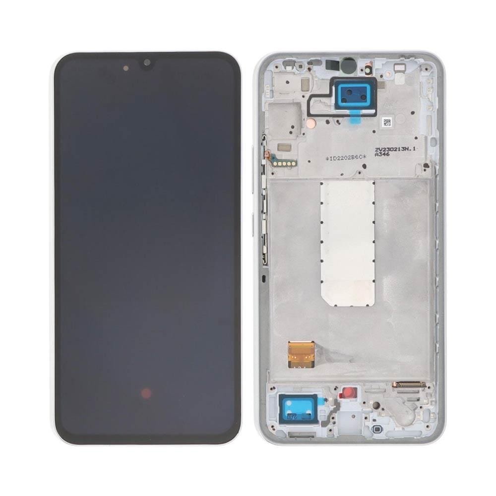 img_2996 Ecran Tactile Oled avec Châssis Samsung Galaxy A34 5G Argent – Image 1