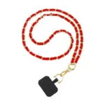 Tour de Cou Universel pour Smartphone en Cuir Rouge 120 cm