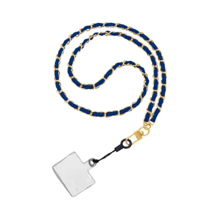 Tour de Cou Universel pour Smartphone en Cuir  Bleu Marine