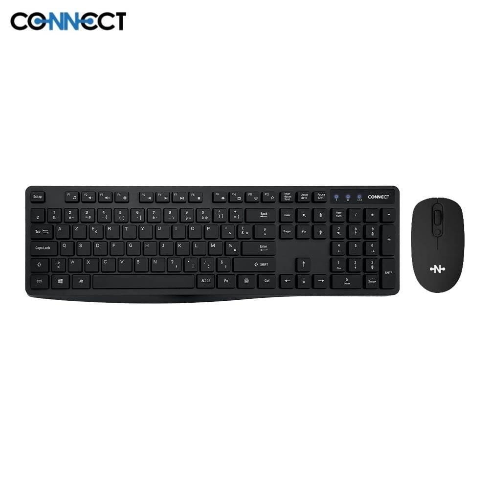 img_3410 Clavier et Souris sans Fil CONNECT MC-CSFN01 - MC-SSFN01/ (AZERTY) - Noir – Image 1