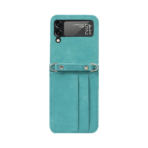 Housse de Protection Samsung Galaxy Z Flip 3 5G F711 avec Lanière Bleu – Image 2