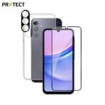 Pack de Protection Coque + Protection Lentille + Verre Trempé PROTECT pour Samsung Galaxy A15 5G A156B/Galaxy A15 4G A155 Transparent