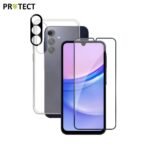 Pack de Protection Coque + Protection Lentille + Verre Trempé PROTECT pour Samsung Galaxy A15 5G A156B/Galaxy A15 4G A155 Transparent