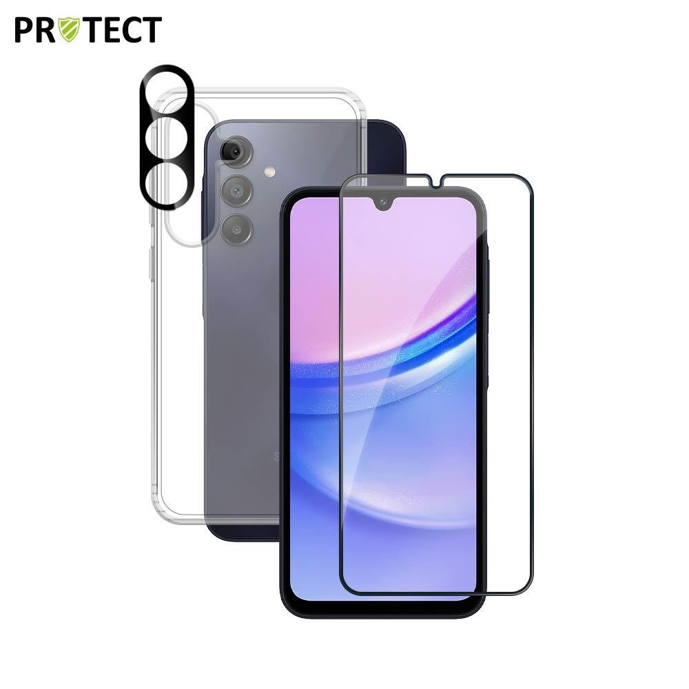 img_4727 Pack de Protection Coque + Protection Lentille + Verre Trempé PROTECT pour Samsung Galaxy A15 5G A156B/Galaxy A15 4G A155 Transparent – Image 1