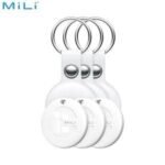 Traceur GPS MILI MiTag Duo avec Étui en Cuir PU (x3) Apple Find My & Google Find Hub Blanc