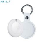 Traceur GPS MILI MiTag Duo avec Étui en Cuir PU Apple Find My & Google Find Hub Blanc – Image 4