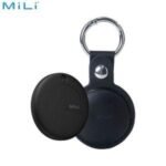 Traceur GPS MILI MiTag Duo avec Étui en Cuir PU Apple Find My & Google Find Hub Noir