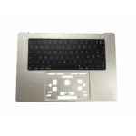 Top Case Apple MacBook Pro Retina 16" M1 Pro/M1 Max (2021) A2485/MacBook Pro 16" M2 Pro/M2 Max (2023) A2780 avec Rétro-Éclairage AZERTY Argent