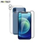 Pack de Protection Coque + Protection Lentille + Verre Trempé PROTECT pour Apple iPhone 12 Transparent