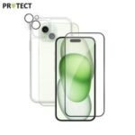 Pack de Protection Coque + Protection Lentille + Verre Trempé PROTECT pour Apple iPhone 15 Plus Transparent