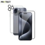 Pack de Protection Coque + Protection Lentille + Verre Trempé PROTECT pour Apple iPhone 15 Pro Max Transparent