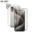 Pack de Protection Coque + Protection Lentille + Verre Trempé PROTECT pour Apple iPhone 15 Pro Transparent