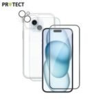 Pack de Protection Coque + Protection Lentille + Verre Trempé PROTECT pour Apple iPhone 15 Transparent
