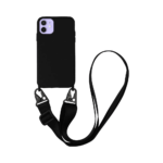 Coque Silicone avec Bandoulière Apple iPhone 12 Mini (#1) Noir