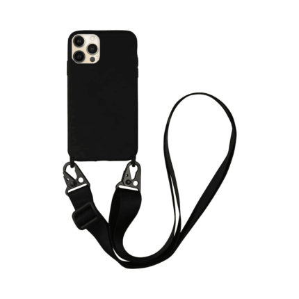Coque Silicone avec Bandoulière Apple iPhone 12 Pro (#1) Noir
