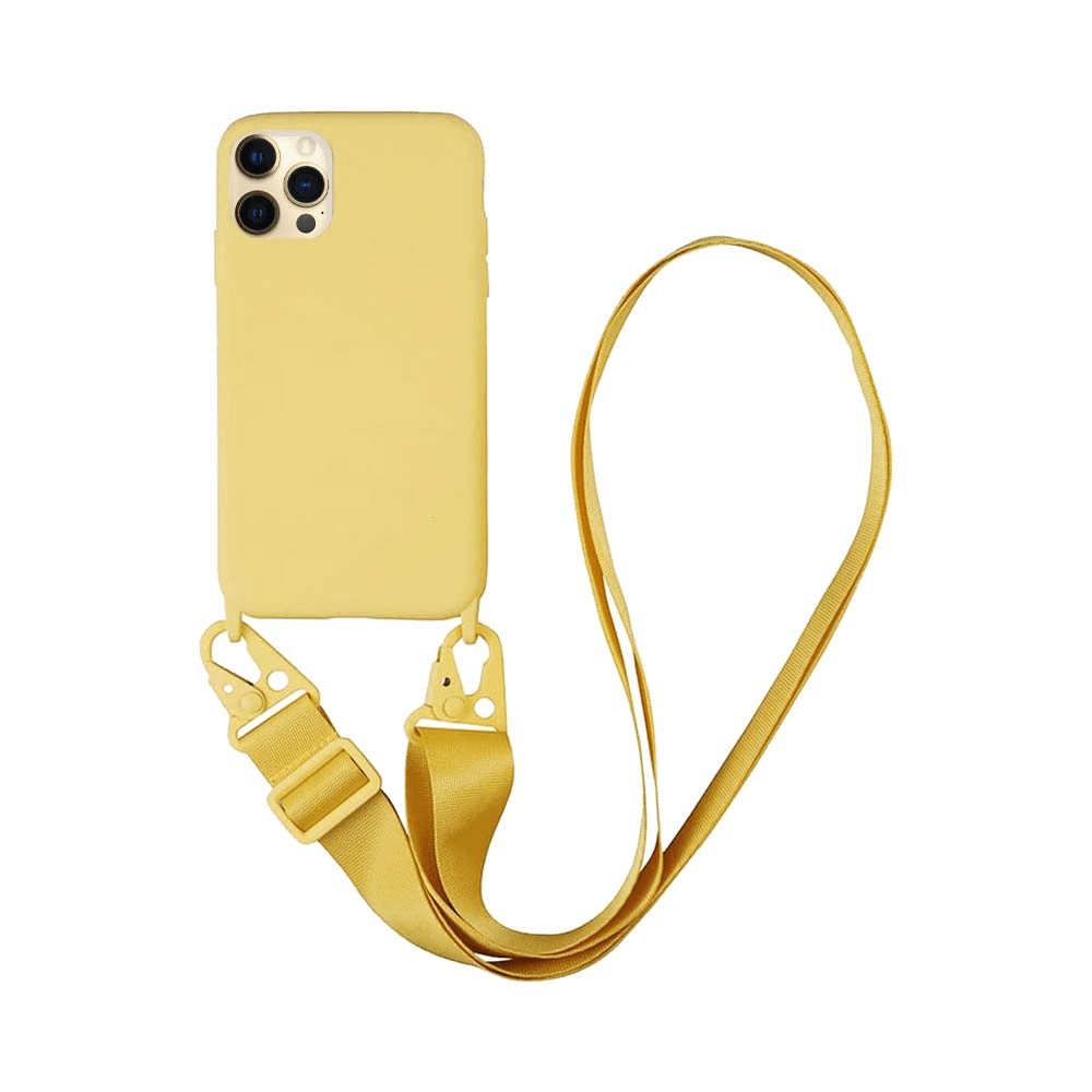 img_6265 Coque Silicone avec Bandoulière Apple iPhone 12 Pro (#14) Jaune – Image 1
