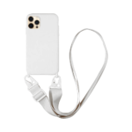 Coque Silicone avec Bandoulière Apple iPhone 12 Pro Blanc