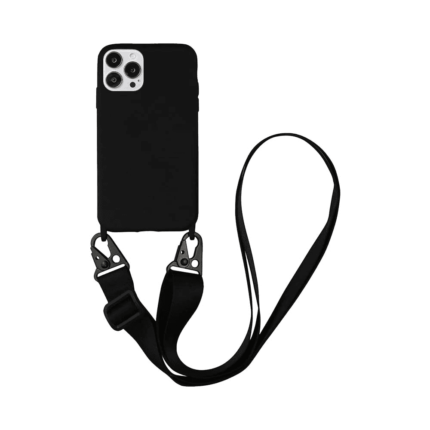 Coque Silicone avec Bandoulière Apple iPhone 14 Pro (#1) Noir