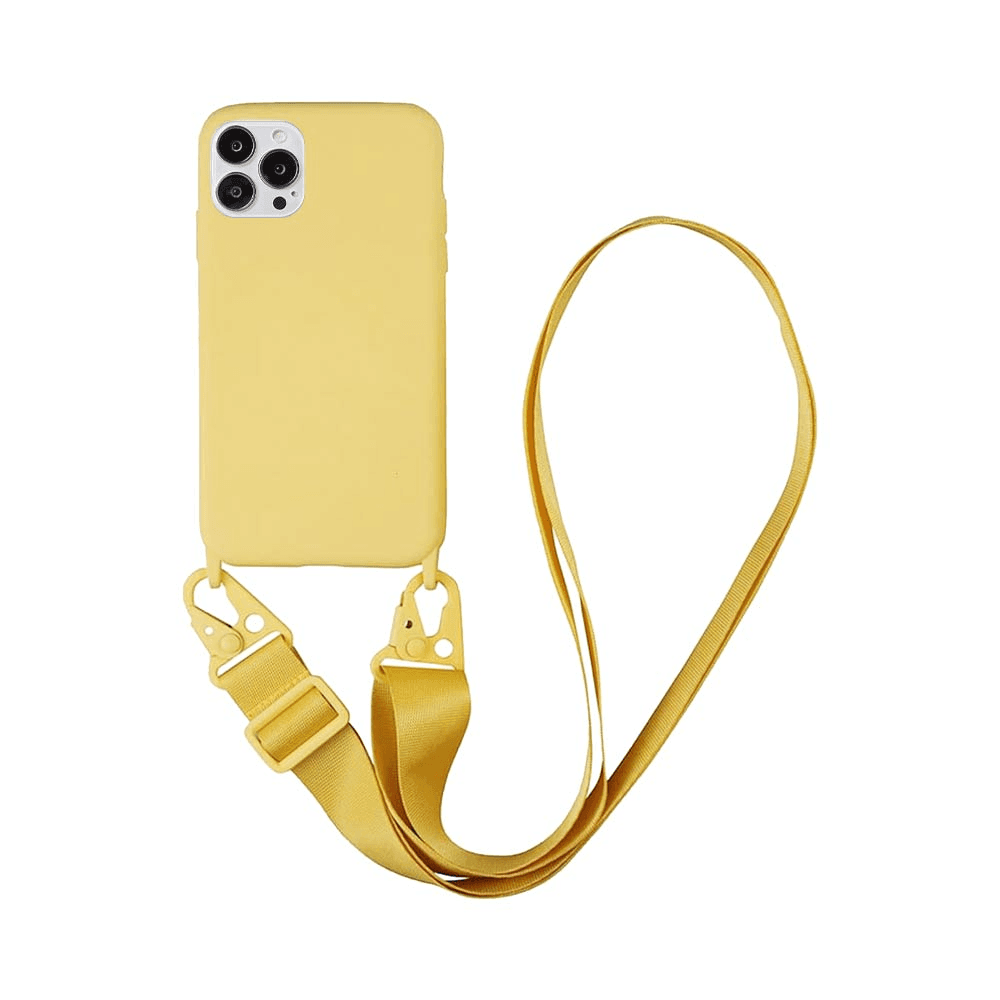 img_6325 Coque Silicone avec Bandoulière Apple iPhone 14 Pro Max (#14) Jaune – Image 1