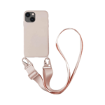 Coque Silicone avec Bandoulière Apple iPhone 15 Plus (#4) Rose Gold