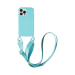 Coque Silicone avec Bandoulière Apple iPhone 15 Pro (#7) Bleu Clair